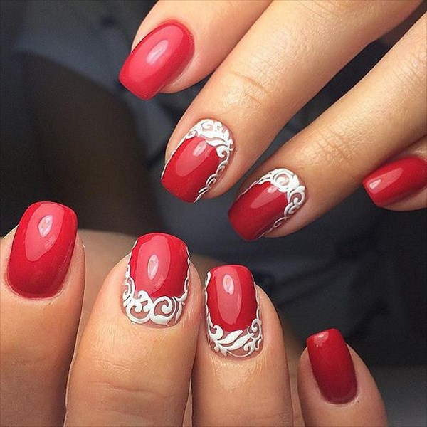 Manicure merah yang indah 2024-2025 - gambar, idea-idea manicure merah