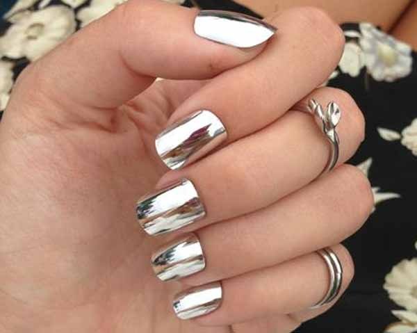 Manicure cermin yang menggembirakan 2024-2025: gambar, idea manicure cermin