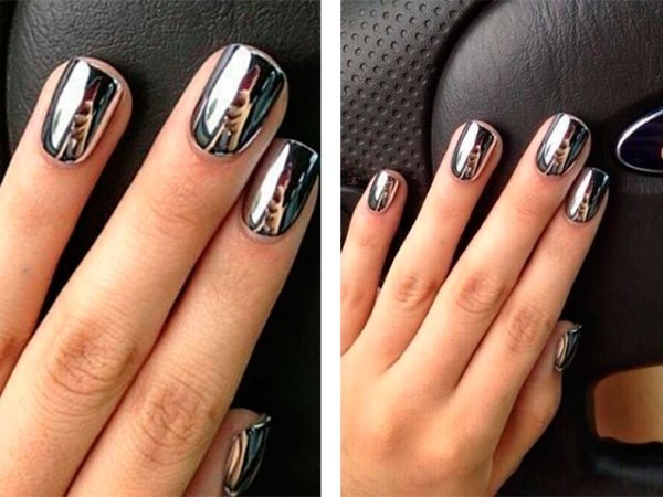 Manicure cermin yang menggembirakan 2024-2025: gambar, idea manicure cermin