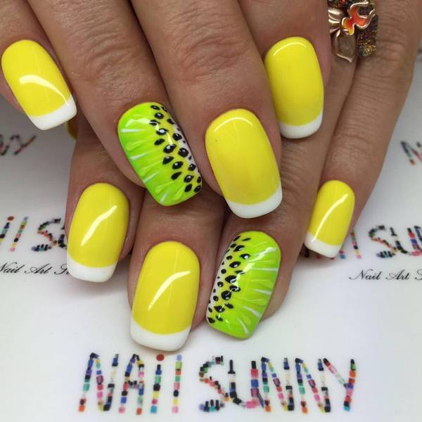 Manicure kuning asli 2024-2025 dalam gaya yang berbeza: perkara baru, idea, trend