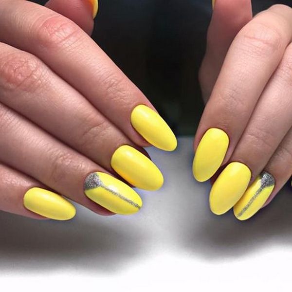 Manicure kuning asli 2024-2025 dalam gaya yang berbeza: perkara baru, idea, trend