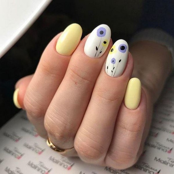 Manicure kuning asli 2024-2025 dalam gaya yang berbeza: perkara baru, idea, trend