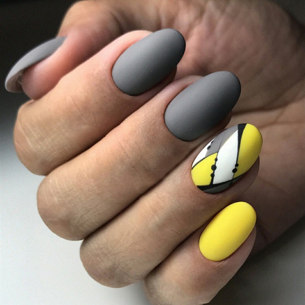 Manicure kuning asli 2024-2025 dalam gaya yang berbeza: perkara baru, idea, trend