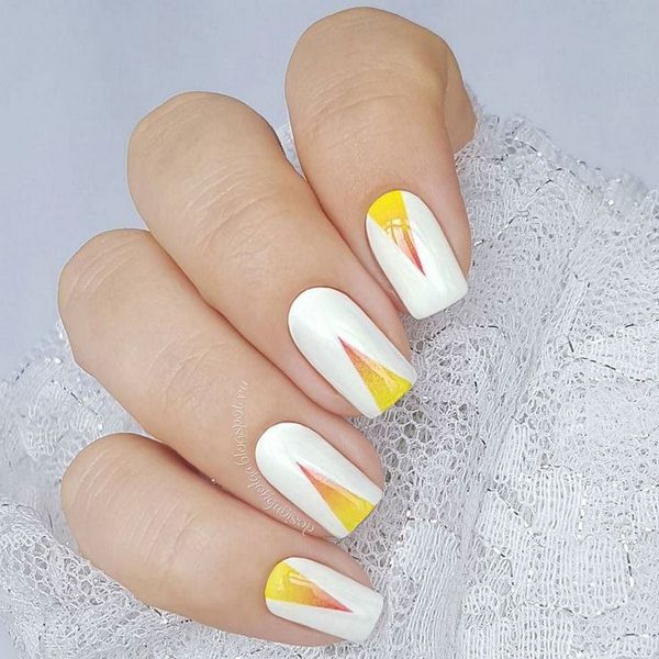 Manicure kuning asli 2024-2025 dalam gaya yang berbeza: perkara baru, idea, trend