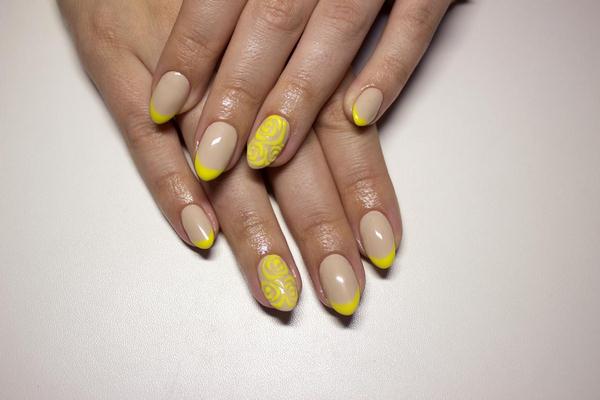 Manicure kuning asli 2024-2025 dalam gaya yang berbeza: perkara baru, idea, trend