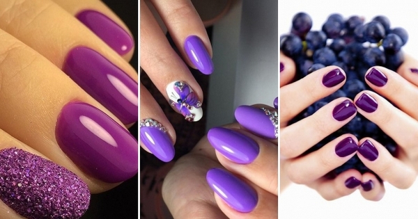 Manicure ungu yang lazat 2024-2025: idea, produk baru, trend - foto