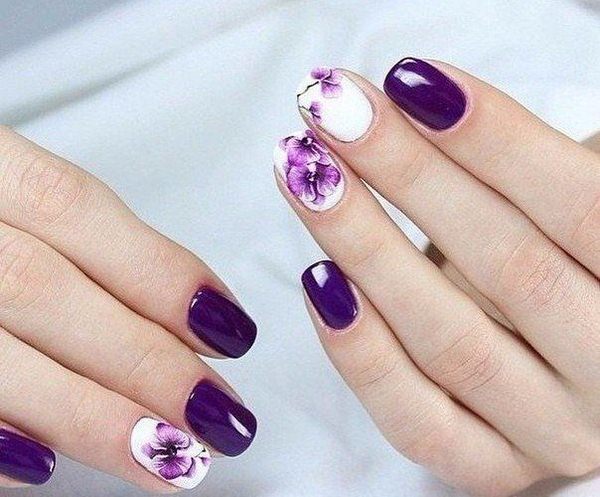 Manicure ungu yang lazat 2024-2025: idea, produk baru, trend - foto