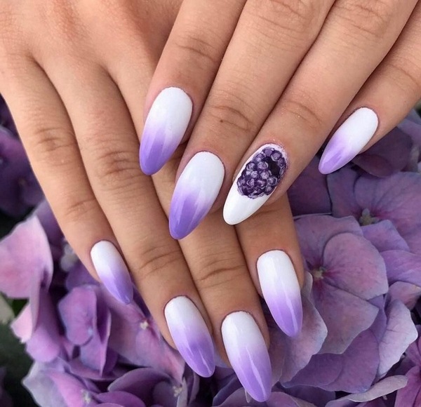 Manicure ungu yang lazat 2024-2025: idea, produk baru, trend - foto