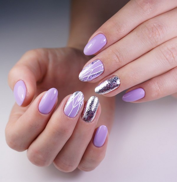 Manicure ungu yang lazat 2024-2025: idea, produk baru, trend - foto