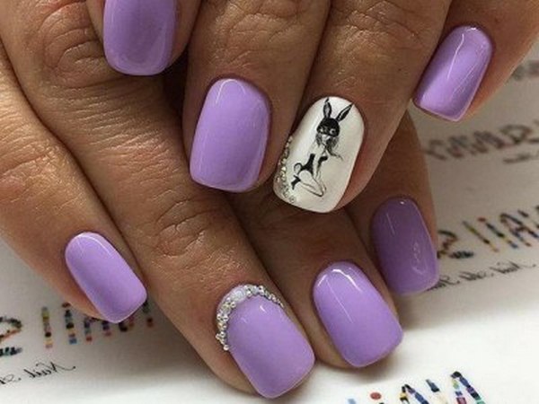 Manicure ungu yang lazat 2024-2025: idea, produk baru, trend - foto