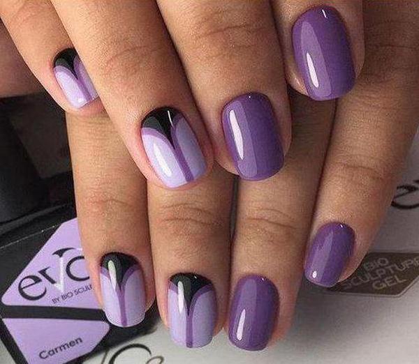 Manicure ungu yang lazat 2024-2025: idea, produk baru, trend - foto