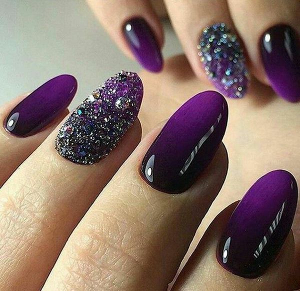 Manicure ungu yang lazat 2024-2025: idea, produk baru, trend - foto