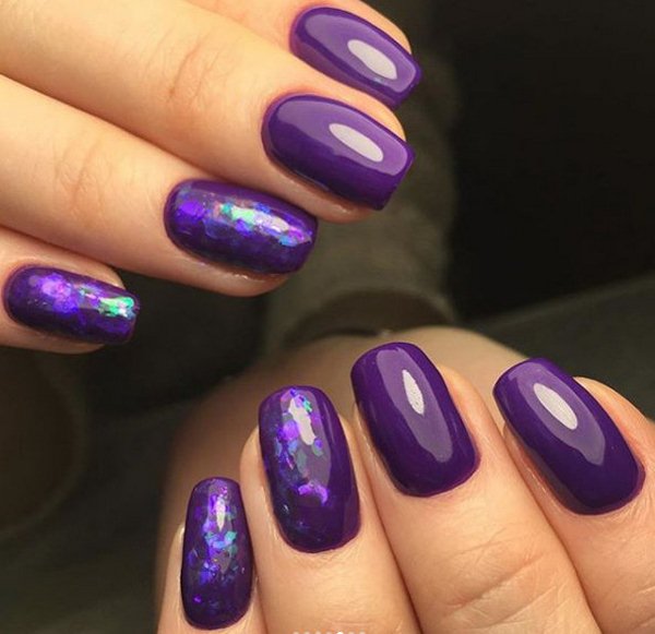 Manicure ungu yang lazat 2024-2025: idea, produk baru, trend - foto