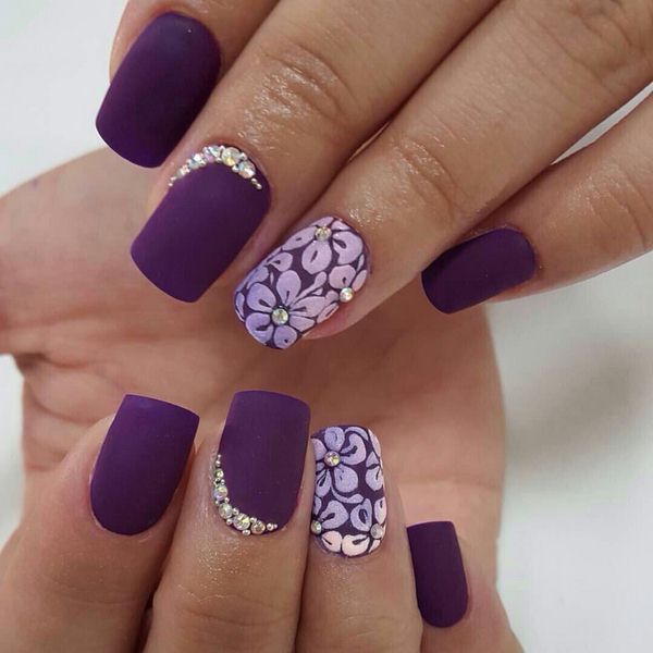 Manicure ungu yang lazat 2024-2025: idea, produk baru, trend - foto