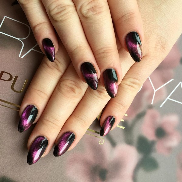 Manicure z tajemniczym kocim okiem 2024-2025: pomysły na paznokcie