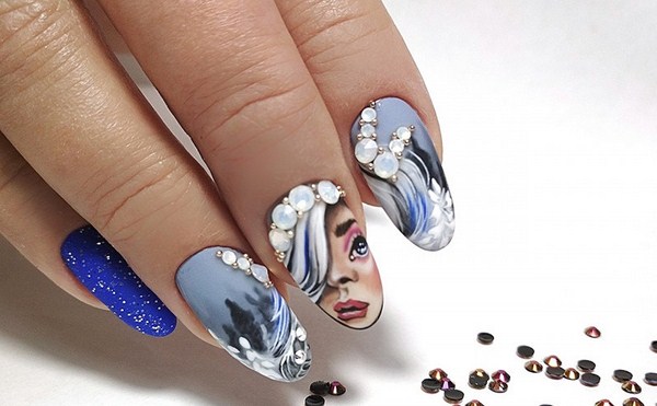 Manicure paling bergaya dengan rhinestones: idea hebat dan gambar berwarna musim 2024-2025