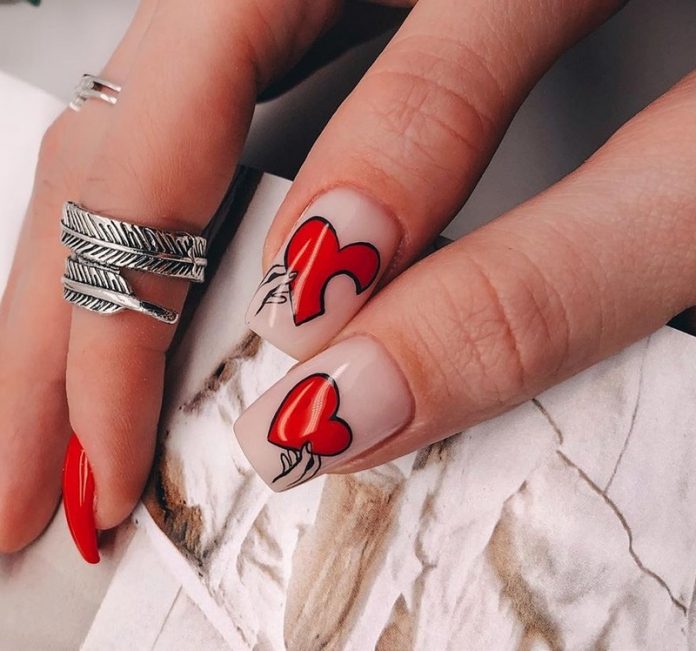 Idea manicure untuk Hari Valentine 2024: novel cantik foto yang indah