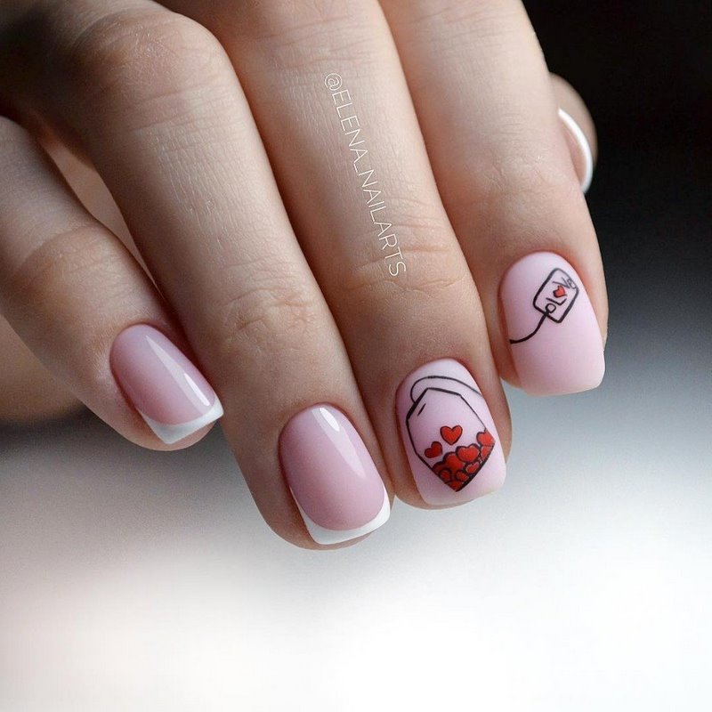 Idea manicure untuk Hari Valentine 2024: novel cantik foto yang indah