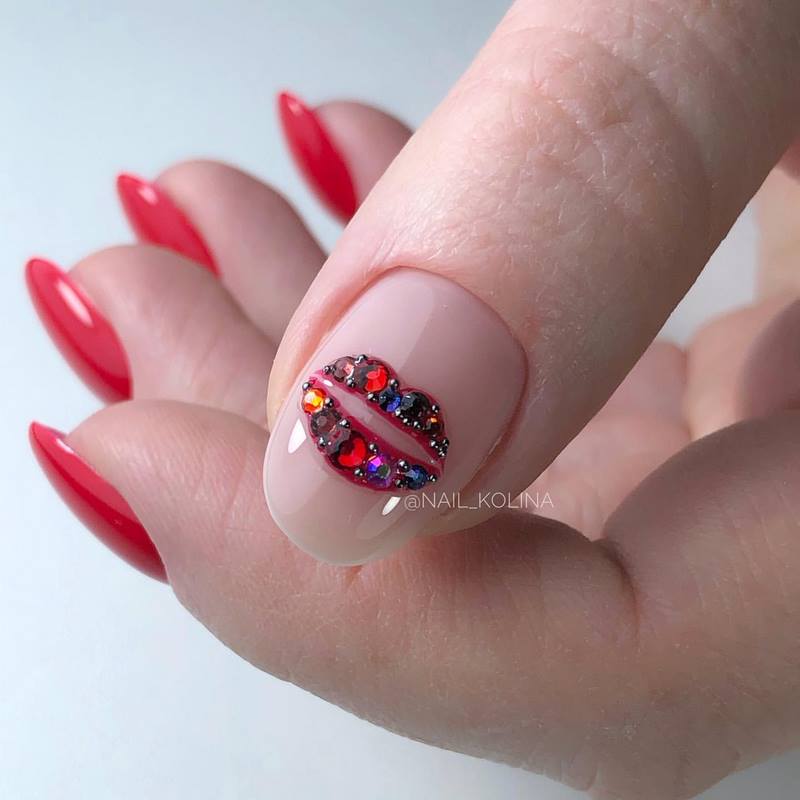 Idea manicure untuk Hari Valentine 2024: novel cantik foto yang indah