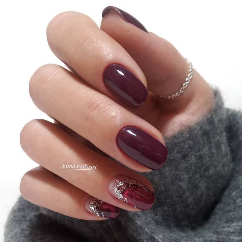 Manicure burgundy menawan 2024-2025 dalam teknik dan gaya baru