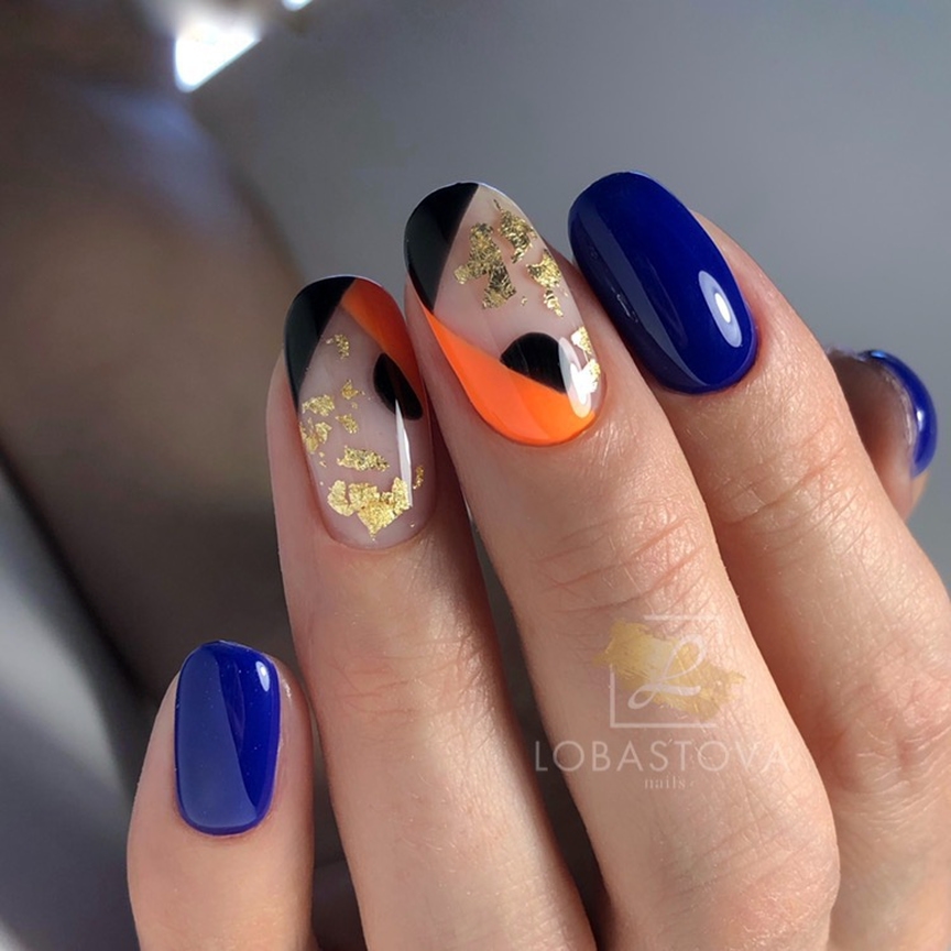 Manicure biru bergaya 2024-2025: idea, berita, trend - foto