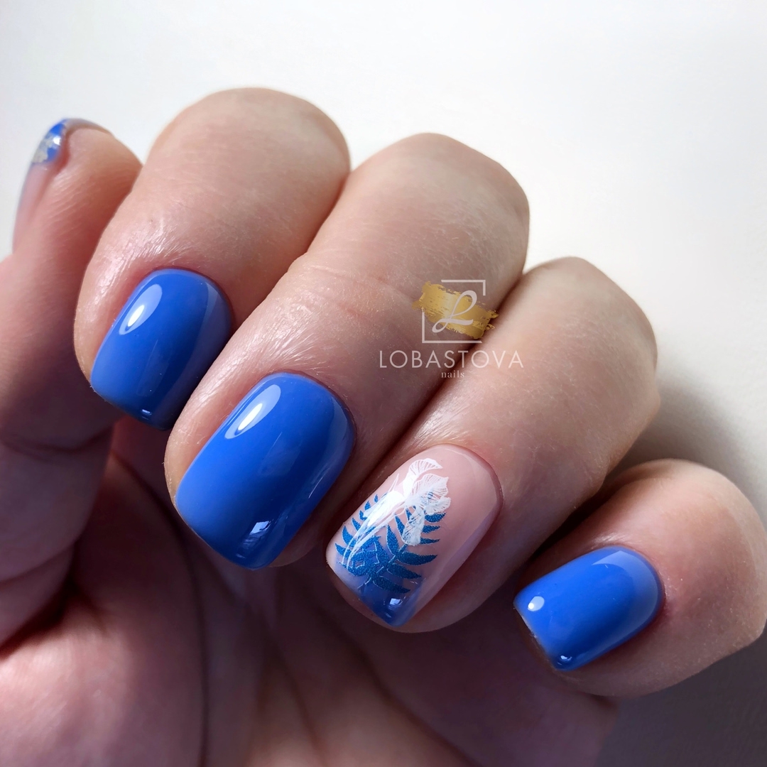 Manicure biru bergaya 2024-2025: idea, berita, trend - foto